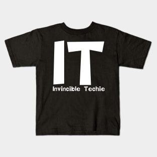 Invincible Techie White Text Kids T-Shirt